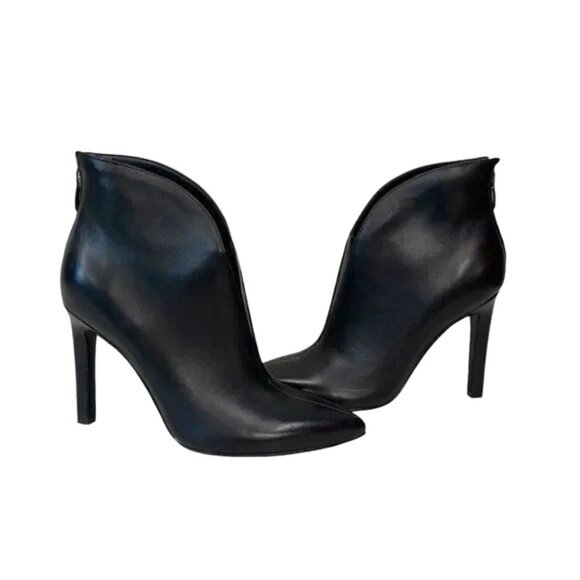 Nine West Danie Black Leather Dress Booties - Picture 1 of 12